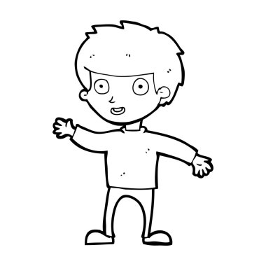 karikatür mutlu çocuk