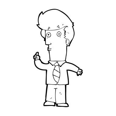 Sorusu olan çizgi film adamı.