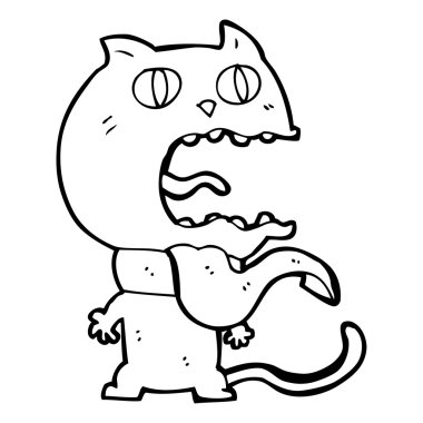 çizgi film korkmuş kedi