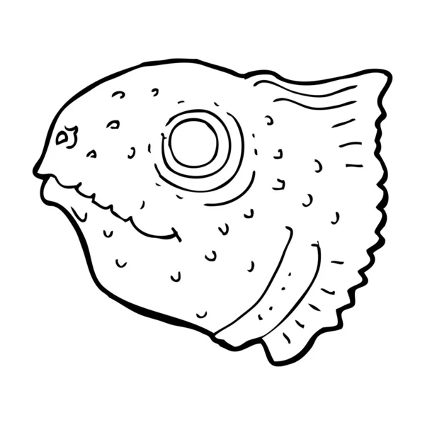 漫画の魚の頭 — ストックベクタ