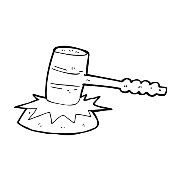 Dessin animé gavel frapper — Image vectorielle