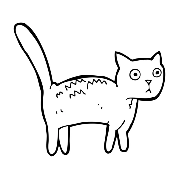 Dessin animé chat effrayé — Image vectorielle