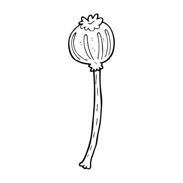 卡通干的罂粟 — 图库矢量图片