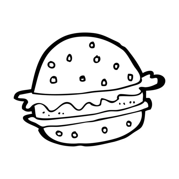 Karikatür hamburger — Stok Vektör