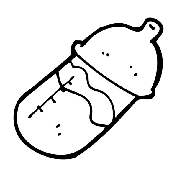 Dessin animé bébé lait bouteille — Image vectorielle