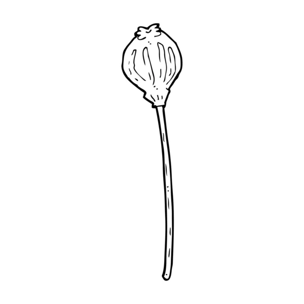 卡通干的罂粟 — 图库矢量图片