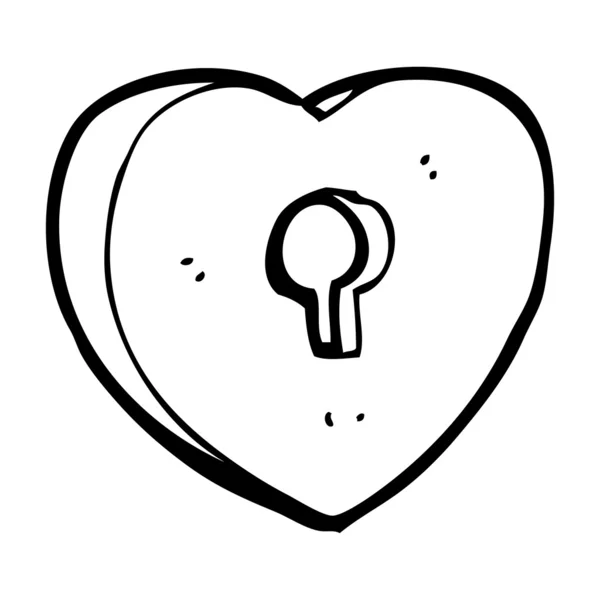 Мультяшное сердце с замочной скважиной — стоковый вектор