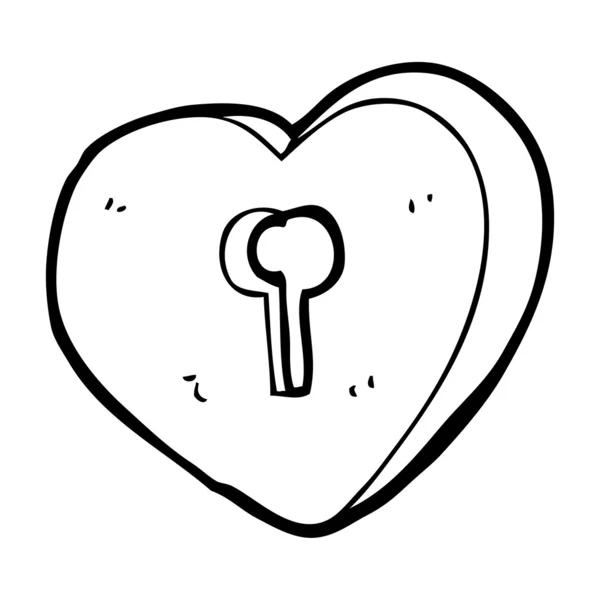 Coeur de dessin animé avec trou de serrure — Image vectorielle