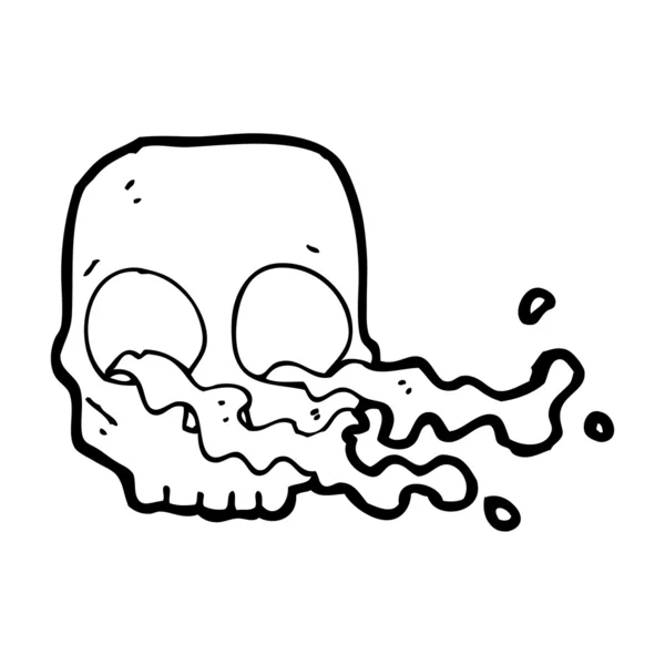 Dessin animé crâne brut — Image vectorielle
