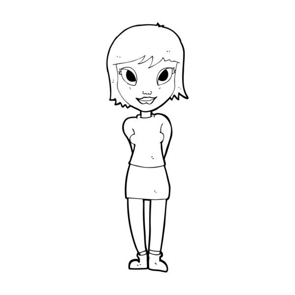 Kreslený hezká dívka — Stockový vektor