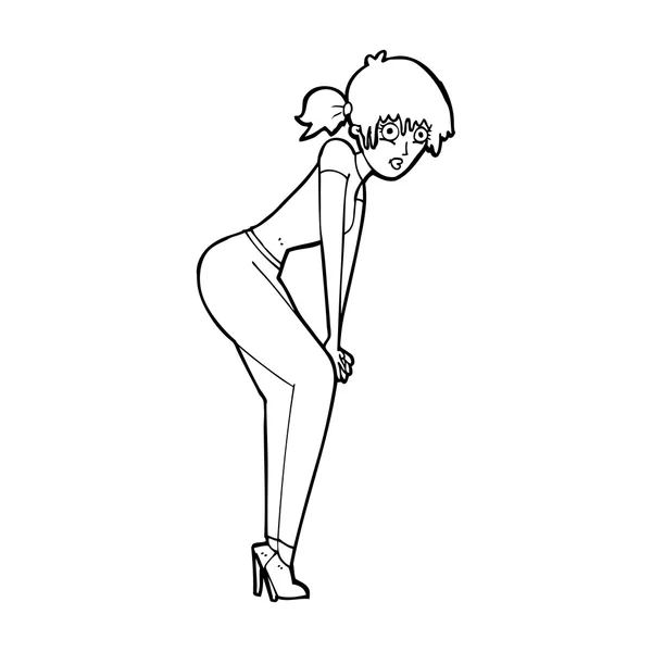 Cartoon kvinna poserar — Stock vektor