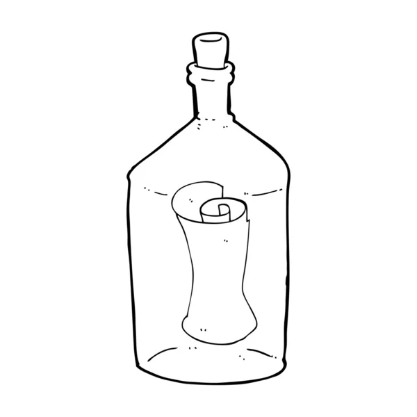 Lettera del fumetto in bottiglia — Vettoriale Stock