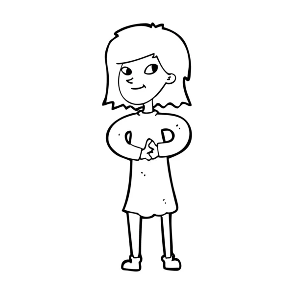 Cartone animato donna felice — Vettoriale Stock