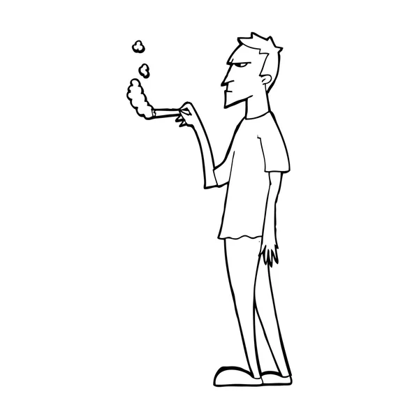 Dibujos animados fumador molesto — Archivo Imágenes Vectoriales