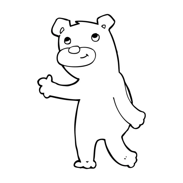 幸せなクマを振って漫画 — ストックベクタ