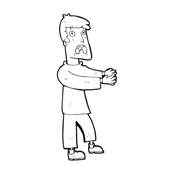Dibujos animados aterrorizado hombre — Archivo Imágenes Vectoriales