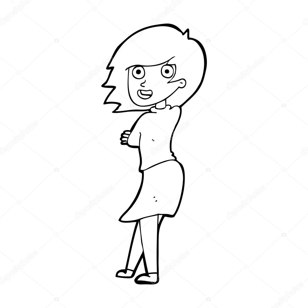 Cartoon Gluckliche Frau Vektorgrafik Lizenzfreie Grafiken C Lineartestpilot 38418873 Depositphotos
