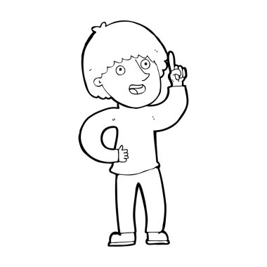 Fikri olan çizgi film adamı.