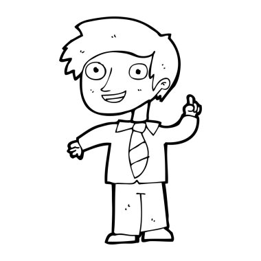 Fikri olan çizgi film çocuğu.