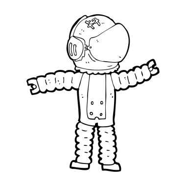 karikatür astronot ulaşan