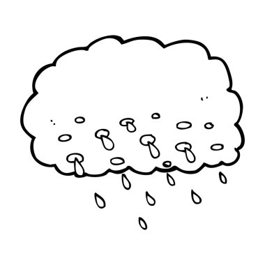 karikatür yağmur bulutu