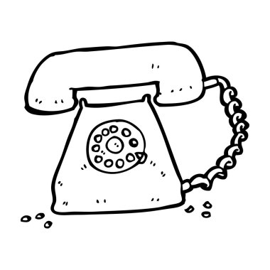karikatür retro telefon