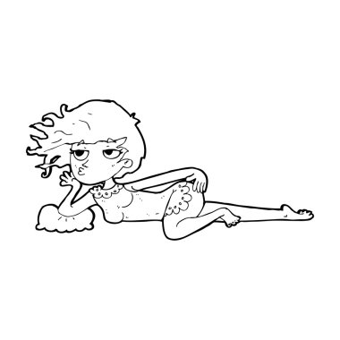 çizgi film kadın seksi poz