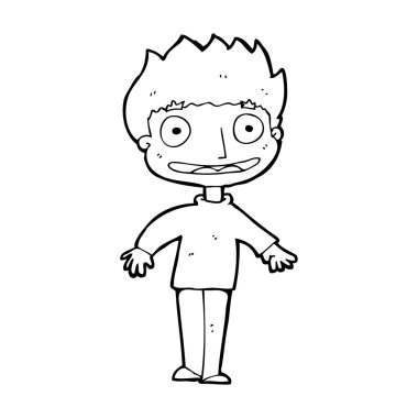 çizgi film heyecanlı çocuk