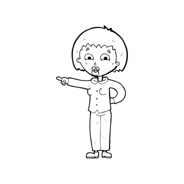 karikatür işaret eden kadın