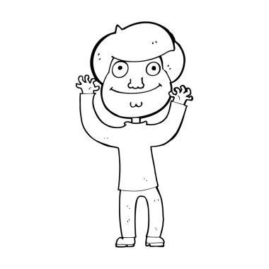 karikatür mutlu çocuk