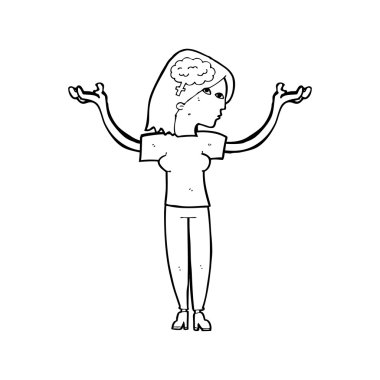 karikatür akıllı kadın