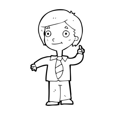 Çizgi film çocuğu soruyu cevaplıyor.