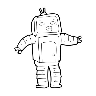 komik karikatür robot