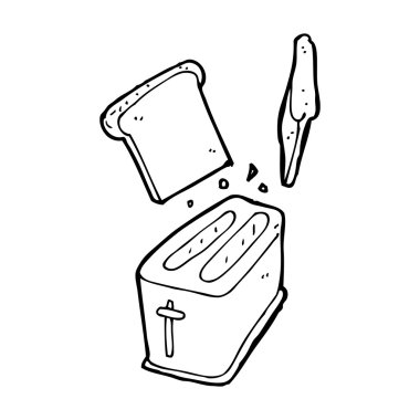 Çizgi film tost makinesi ekmek tükürüyor.