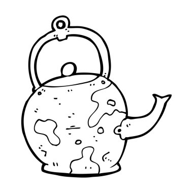 karikatür eski çaydanlık