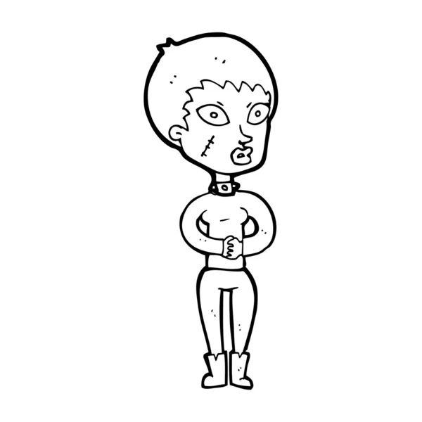 Dessin animé Zombie Girl — Image vectorielle