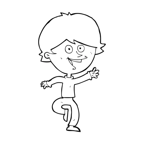 Kreslené šťastný mávání chlapec — Stockový vektor