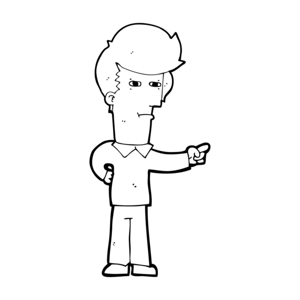 Hombre de dibujos animados señalando — Vector de stock