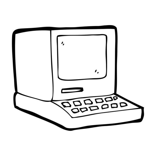 Cartoon old computer — Stock Vector