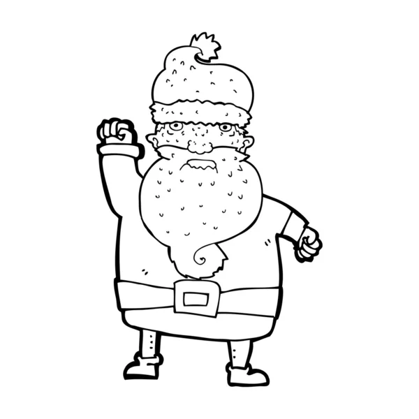 Desenho animado com raiva santa claus — Vetor de Stock