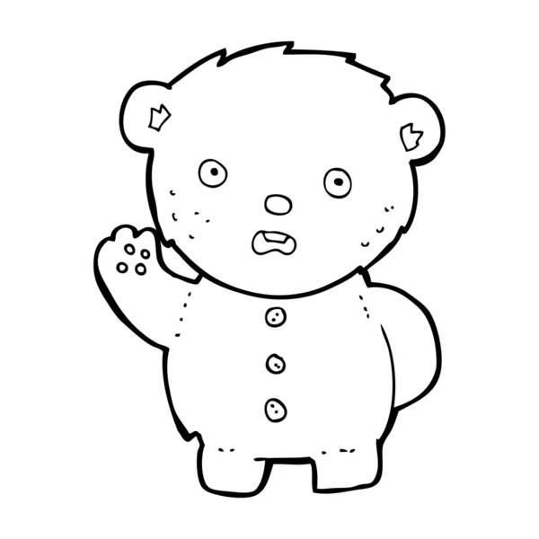 Dibujos animados oso de peluche infeliz — Vector de stock