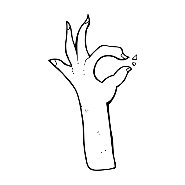 Dibujos animados gesto de la mano más excelente — Vector de stock