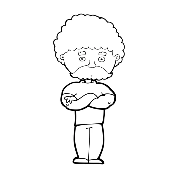 Papa dessin animé avec bras croisés — Image vectorielle