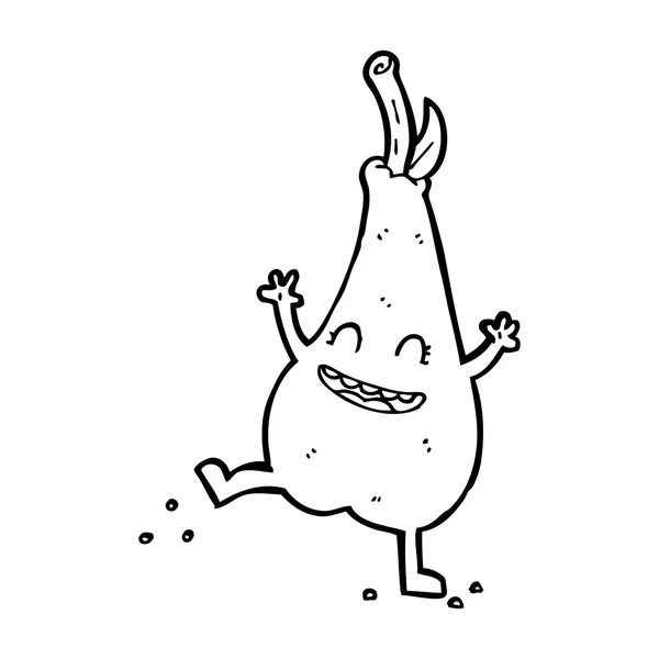 Cartoon happy dancing pear — Stock Vector