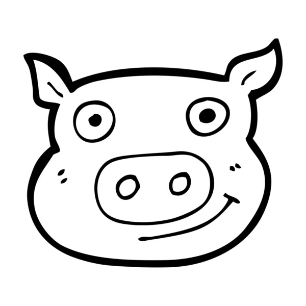 Visage de porc dessin animé — Image vectorielle