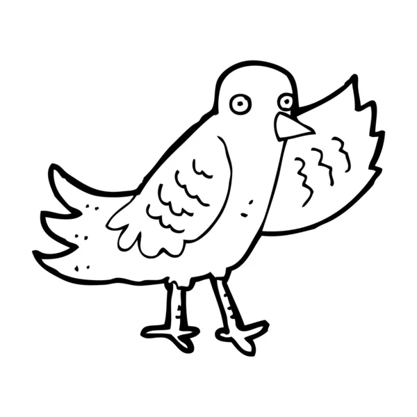 Dessin animé agitant oiseau — Image vectorielle