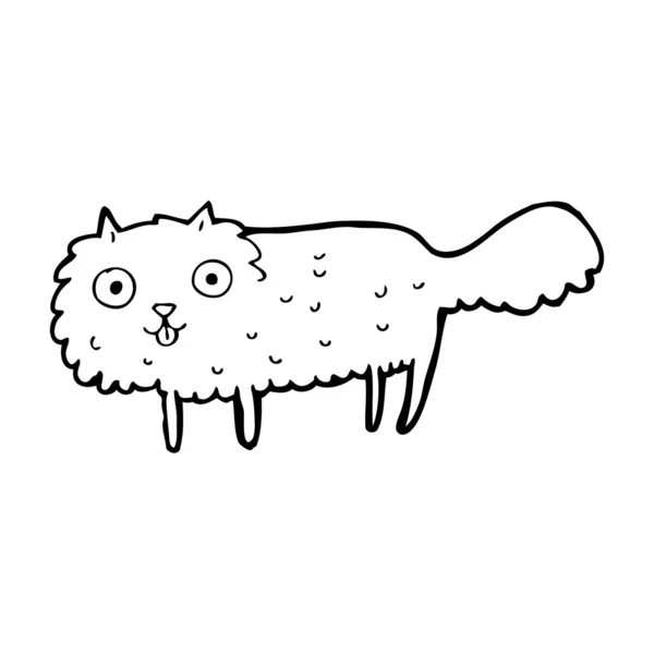 Desenho animado gato peludo — Vetor de Stock