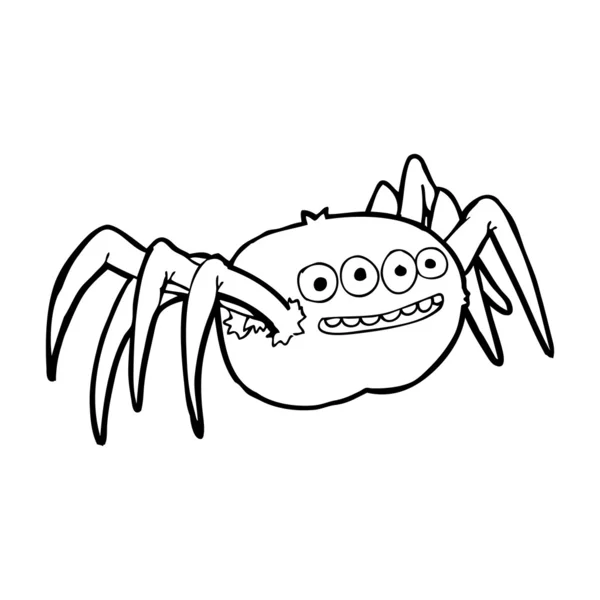 Araña espeluznante de dibujos animados — Vector de stock