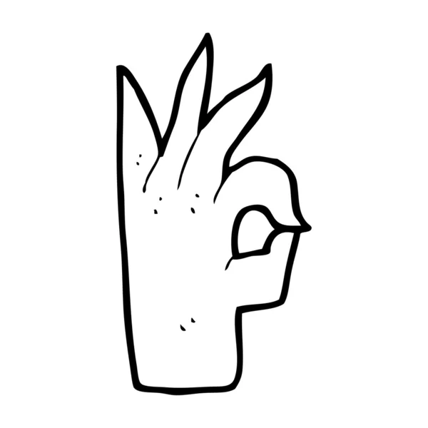 Κινουμένων σχεδίων εντάξει χειρονομία χέρι — Διανυσματικό Αρχείο