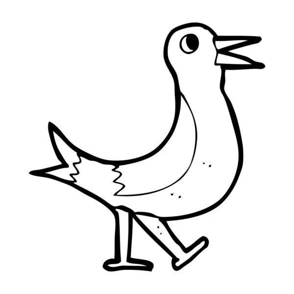 Dibujos animados caminar pájaro — Vector de stock